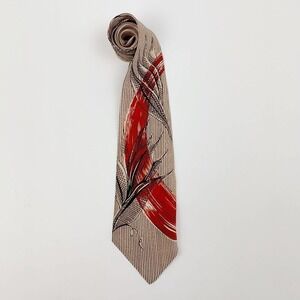 True Vintage 1950s Brent Atomic Mod Art To Wear Leaves Acetate Tie 52 x 4"